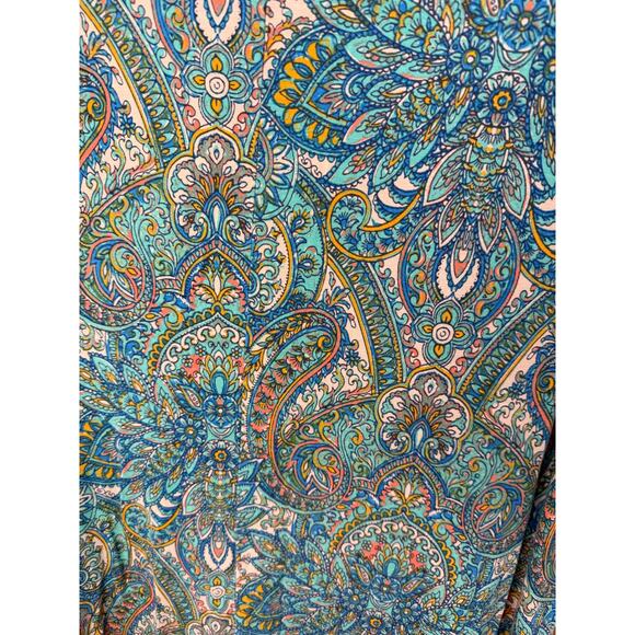 Lucky Brand Sleeveless Teal Paisley Midi Dress Women’s 3X Boho Festival Capsule - Picture 3 of 7